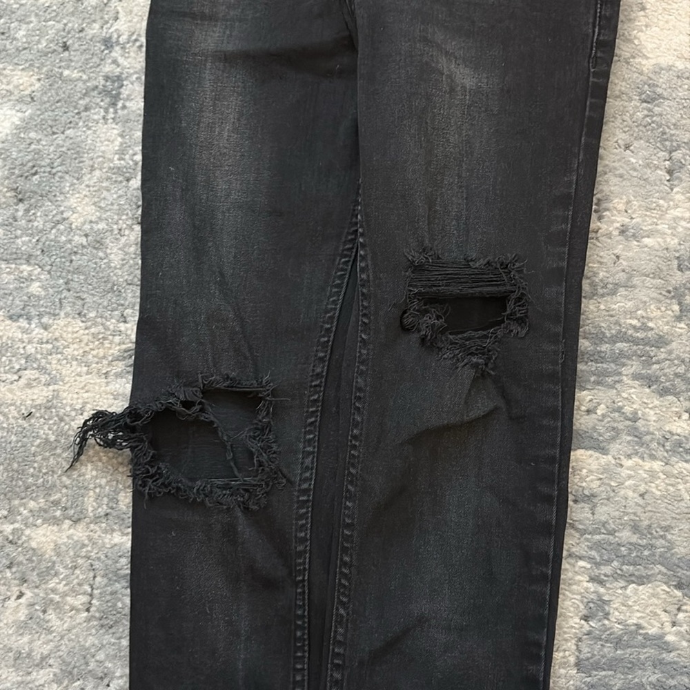 Free People FP Highrise Distressed Skinny Jeans, Faded Black, SZ 25 - Picture 6 of 8